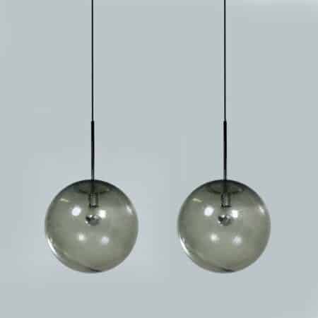 Paar Hanglampen in Bubbelglas van Peill & Putzler, 1970s