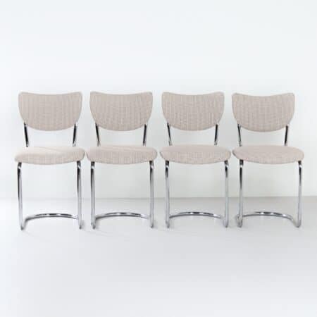 Buisstoelen 2011 van Toon De Wit voor De Wit, 1950s | Set van 4 met Nieuwe Ploegstof