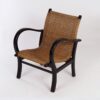 Deense Fauteuil in Teak en Zwarte Skai, 1960s – Mid Century