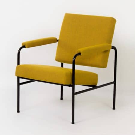 Bauhaus Fauteuil met Rode Skai en Witte Bies ca. 1930&#8217;s