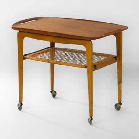 Deense Trolley van Johannes Andersen voor CFC Silkeborg, 1960s | Met Afneembaar Dienblad