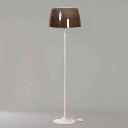 Mid-Century Vloerlamp met Bruine Kunststof Kap en Tulip Voet, 1970s