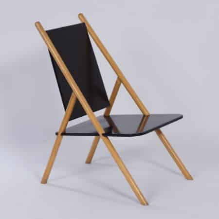 Bauhaus Fauteuil met Rode Skai en Witte Bies ca. 1930&#8217;s
