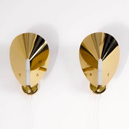 Paar Messing Wandlampen van Aneta, 1980s