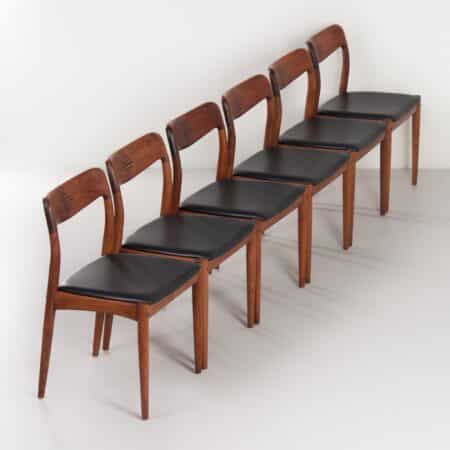 Deense Eetkamerstoelen van Johannes Andersen voor Uldum, 1960s | Set van 6