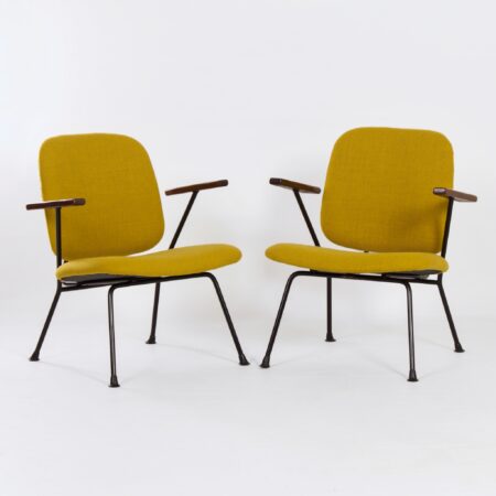 Paar Fauteuils van Gijs van der Sluis voor van Der Sluis Stalen Meubelen, 1960s