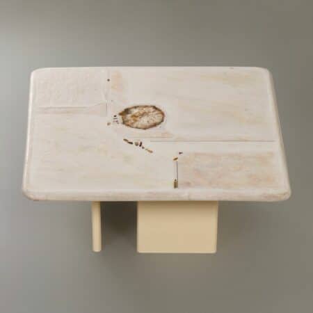 Brutalistische Salontafel van Marcus Kingma, 1994 – Handgemaakt, Natuursteen, Beton en Brons