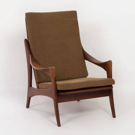 Bauhaus Fauteuil met Rode Skai en Witte Bies ca. 1930&#8217;s