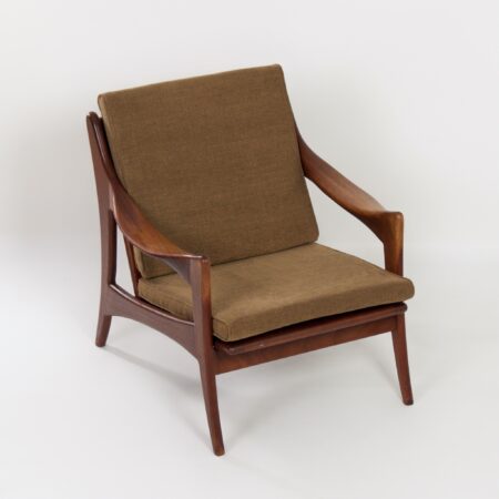 Bauhaus Fauteuil met Rode Skai en Witte Bies ca. 1930&#8217;s