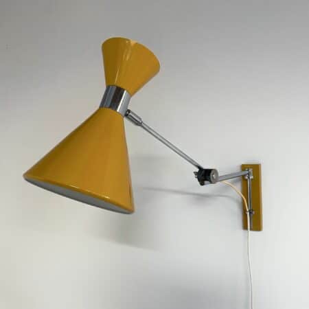 Gele Diabolo Wandlamp van Herda, 1970s