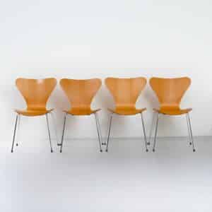 Beuken Vlinderstoelen van Arne Jacobsen voor Fritz Hansen, 1990s | Set van 4