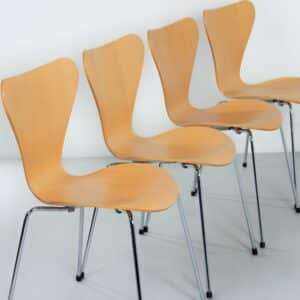 Beuken Vlinderstoelen van Arne Jacobsen voor Fritz Hansen, 1990s | Set van 4
