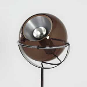 Globe Vloerlamp van Frank Ligtelijn voor Raak, 1960’s | met Rookglazen Bol
