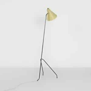 Sprinkhaan Vloerlamp van Willem van Doorn | 1960s, Mid-century, Geel