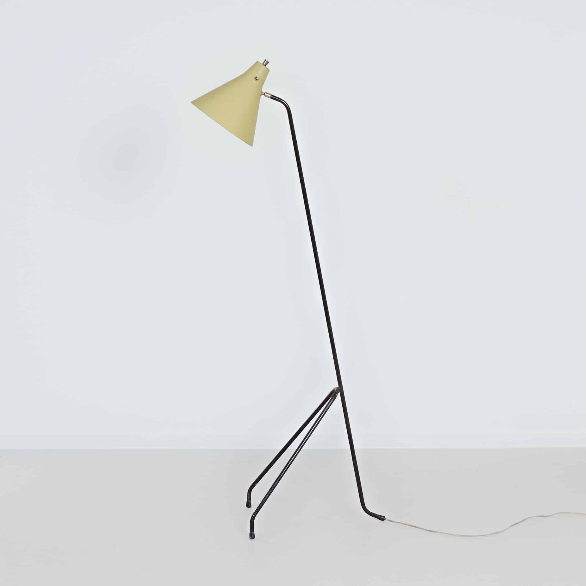 Sprinkhaan Vloerlamp van Willem van Doorn | 1960s, Mid-century, Geel