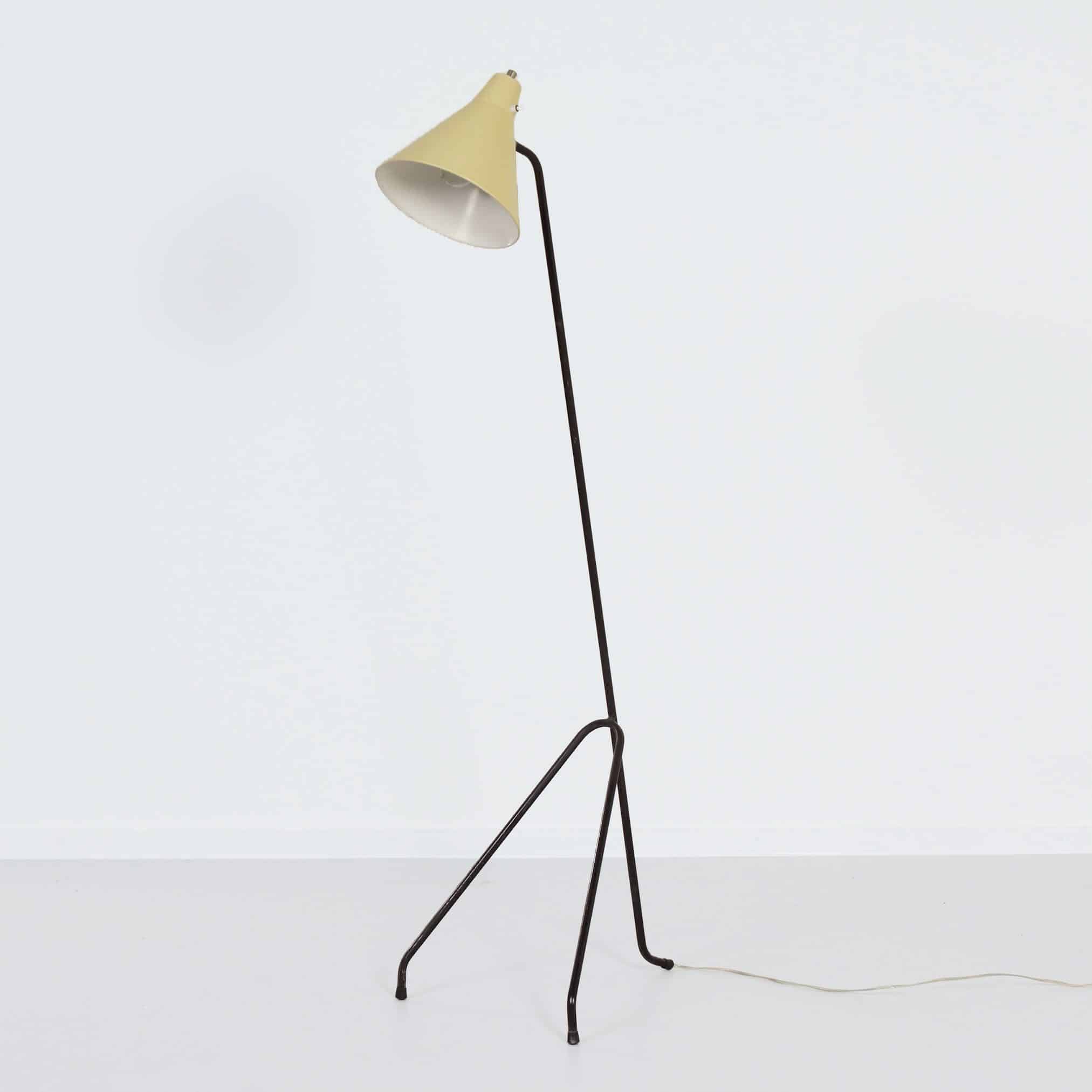 Sprinkhaan Vloerlamp van Willem van Doorn | 1960s, Mid-century, Geel