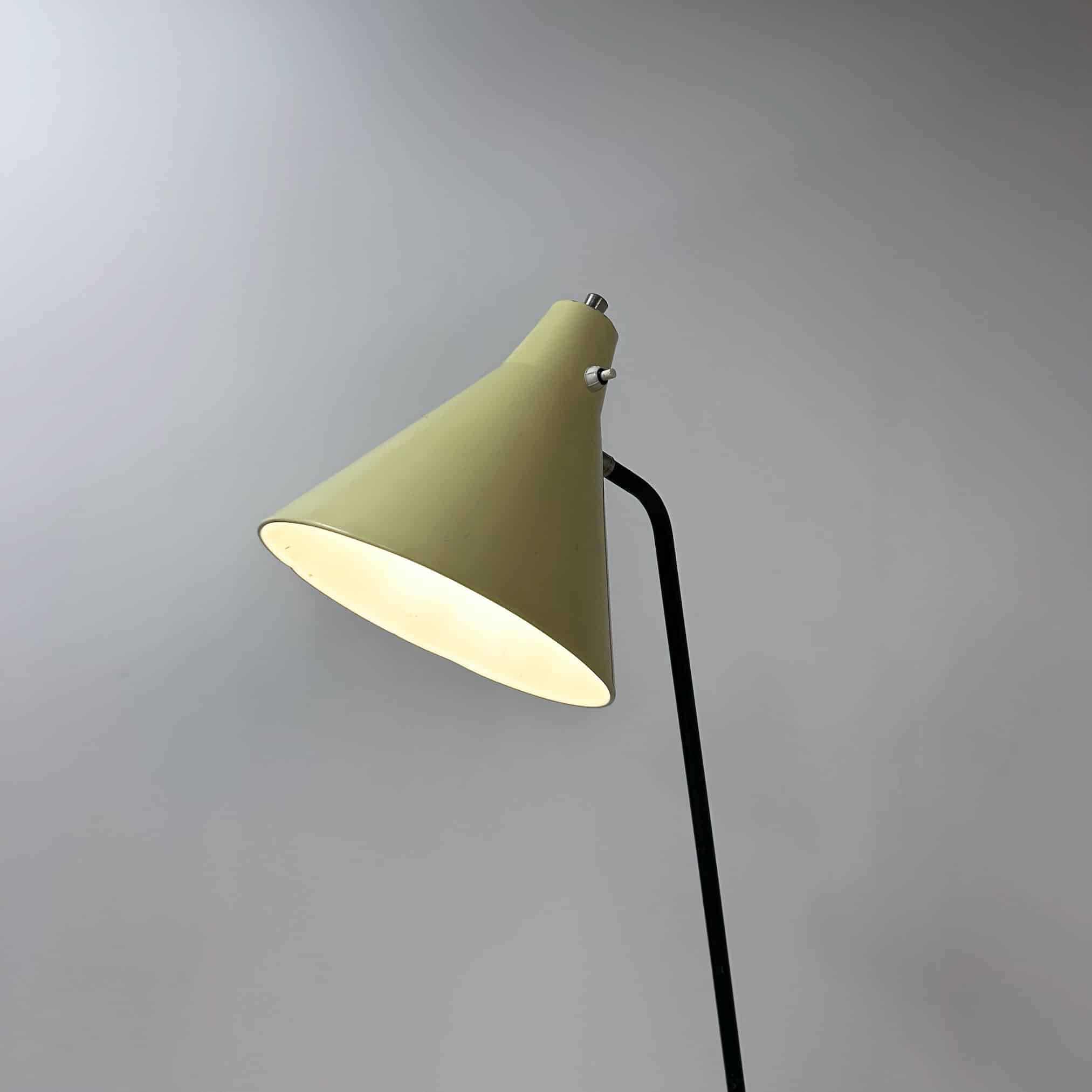 Sprinkhaan Vloerlamp van Willem van Doorn | 1960s, Mid-century, Geel