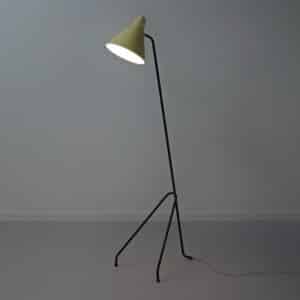 Sprinkhaan Vloerlamp van Willem van Doorn | 1960s, Mid-century, Geel