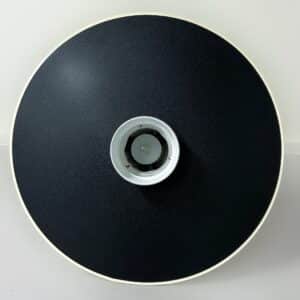 Zwart Metalen Pendellamp met Diffuser van Louis Kalff voor Philips, 1950s