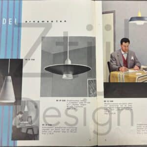 Zwart Metalen Pendellamp met Diffuser van Louis Kalff voor Philips, 1950s