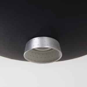 Zwart Metalen Pendellamp met Diffuser van Louis Kalff voor Philips, 1950s