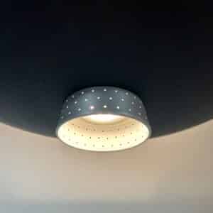 Zwart Metalen Pendellamp met Diffuser van Louis Kalff voor Philips, 1950s