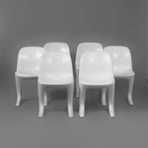Witte Kangoeroe Stoelen van Ernst Moeckl voor Horn, 1960s | Set van 6