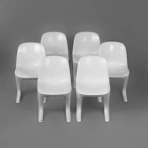 Witte Kangoeroe Stoelen van Ernst Moeckl voor Horn, 1960s | Set van 6