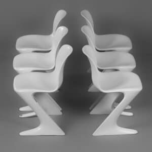 Witte Kangoeroe Stoelen van Ernst Moeckl voor Horn, 1960s | Set van 6