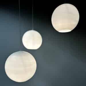 Mid-Century Hanglamp met drie Grote Opaal Glazen Bollen van Philips, 1960s
