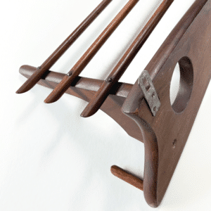Vintage Wandkapstok van Massief Teakhout , 1960s | Tweekleurig Hout