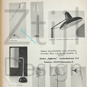 L3 Vloerlamp van H. Fillekes voor Artiforte, 1955 | Uniek Object