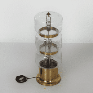 Grote Vloerlamp van Mondgeblazen Bubbelglas en Messing, 1970s