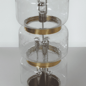 Grote Vloerlamp van Mondgeblazen Bubbelglas en Messing, 1970s