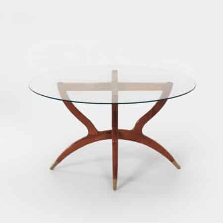 Italiaanse Salontafel met Teak Hairpin Poten en Messing Voetjes, 1960s