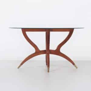 Italiaanse Salontafel met Teak Hairpin Poten en Messing Voetjes, 1960s