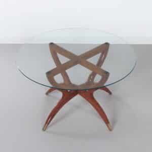 Italiaanse Salontafel met Teak Hairpin Poten en Messing Voetjes, 1960s