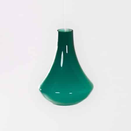 Franse Hanglamp van Groen Opaline Glas ca.1960s