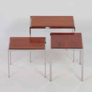 Bijzettafeltjes met Omkeerbare Top, 1960s |  Set van Drie Nesttafels