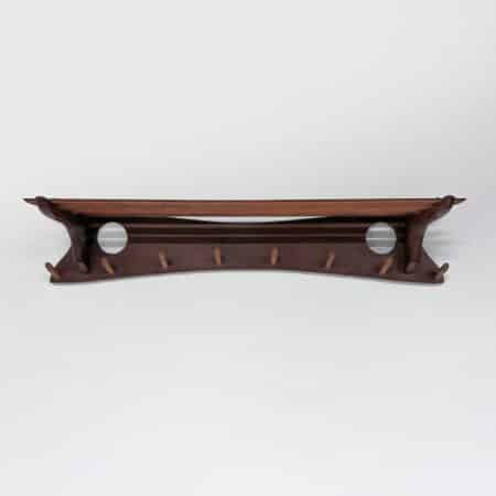 Vintage Wandkapstok van Massief Teakhout , 1960s | Tweekleurig Hout