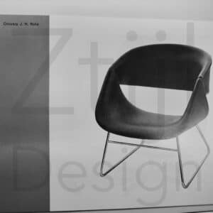 Vintage Voetenbankje van Rudolf Wolf &#038; J.H. Rohe voor Rohe Noordwolde, 1960s | Zwarte Skai