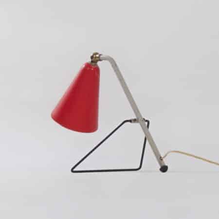 Rood Tafellampje van J.J.M. Hoogervorst voor Anvia, 1950s