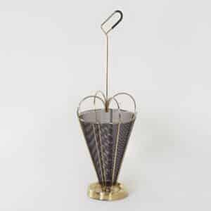 Mid-Century Paraplubak van Messing en Geperforeerd Metaal, 1950s