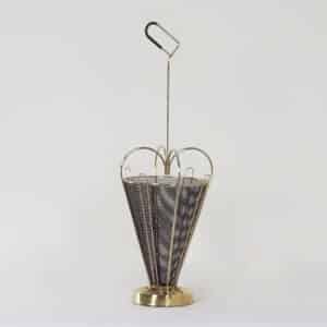 Mid-Century Paraplubak van Messing en Geperforeerd Metaal, 1950s
