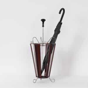 Vintage Paraplubak van Teakhout en Gebogen Metaal, 1950s