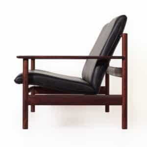 Unieke Loungeset van Sven Ivar Dysthe voor Dokka Møbler, 1960s &#8211; Nieuw Zwart Leer