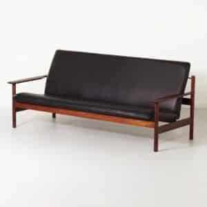 Unieke Loungeset van Sven Ivar Dysthe voor Dokka Møbler, 1960s &#8211; Nieuw Zwart Leer