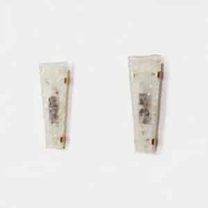 Wandlampen van Hillebrand Leuchten – Messing &amp; Reliëfglas (1960s)