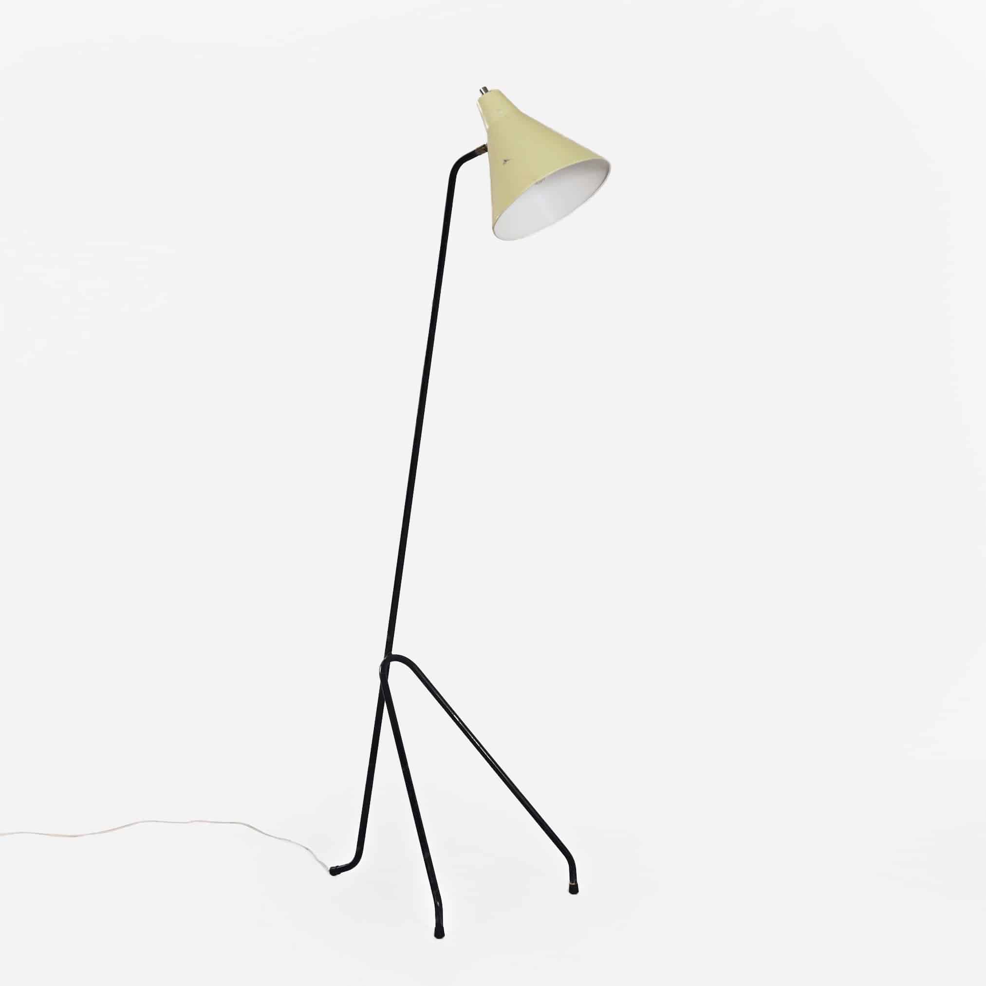 Sprinkhaan Vloerlamp van Willem van Doorn | 1960s, Mid-century, Geel