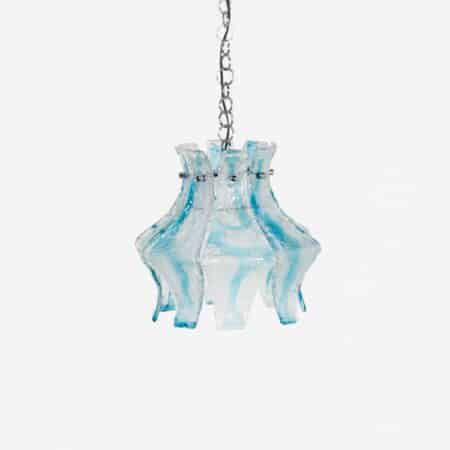 Blauwe Murano Hanglamp voor AV Mazzega, 1970s